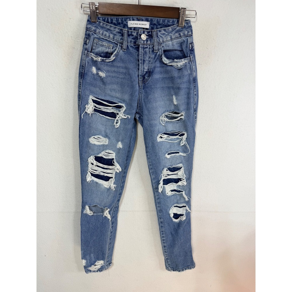 Flying Monkey Jeans Ultra High Rise Taper Women's 22 Blue
